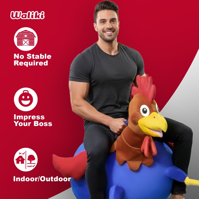WALIKI Hopper Ball for Adults Ages 13-101 | Hippity Hop | Jumping Hopping Ball (Rooster) - Image 3
